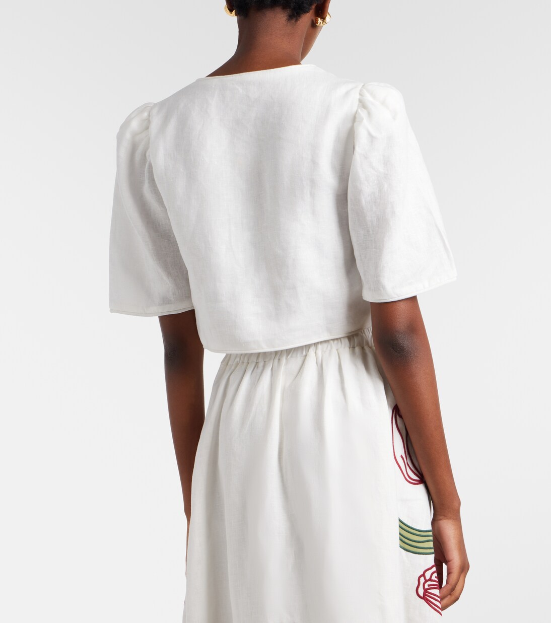 Chemise courte en lin brodée | Farm Rio
