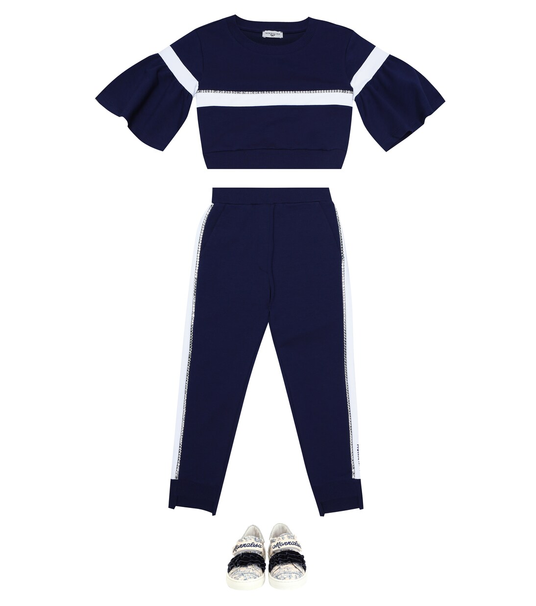 Sweat-shirt en coton mélangé à ornements | Monnalisa