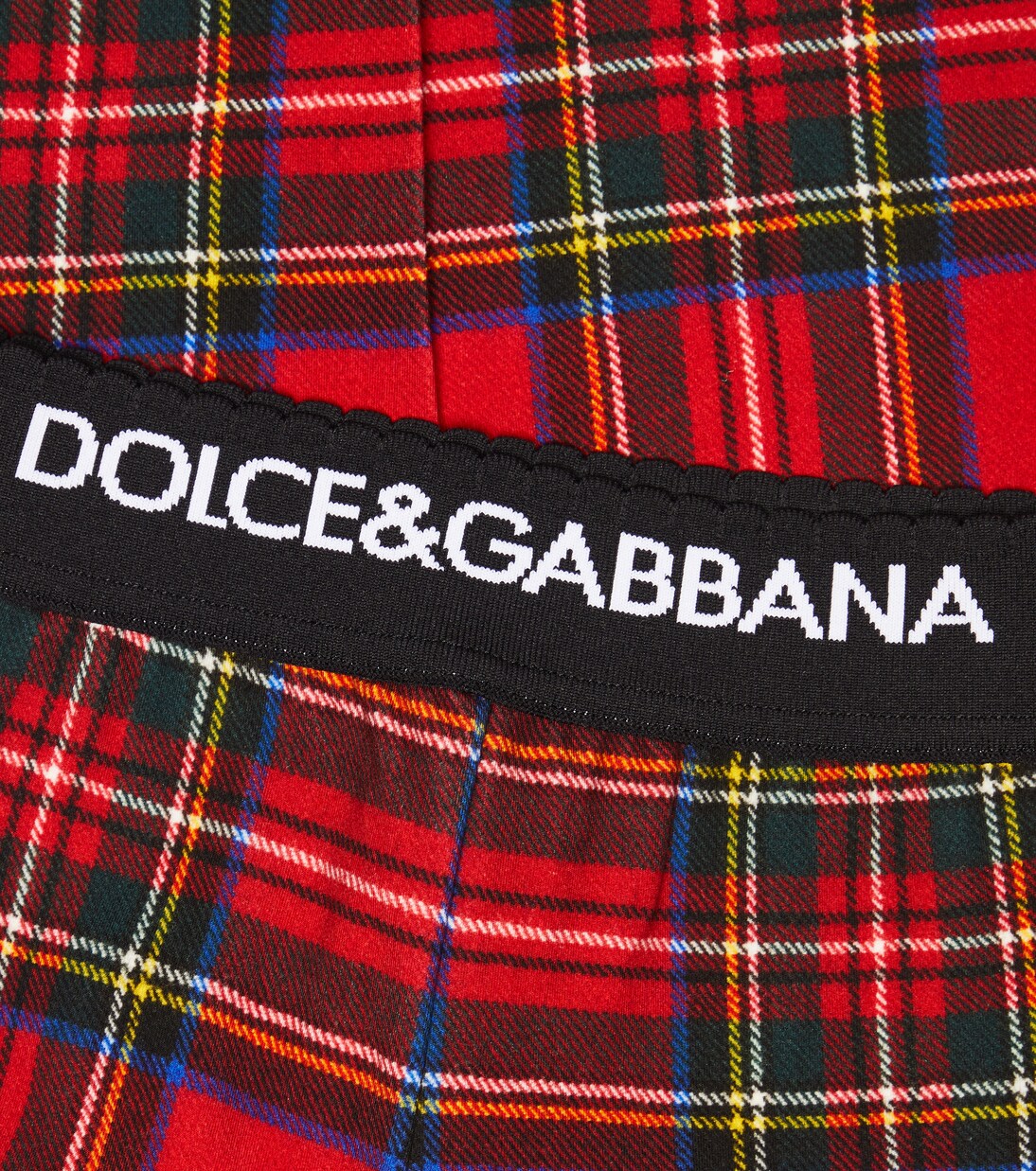 Leggings en mezcla de algodón a cuadros | Dolce&Gabbana Kids