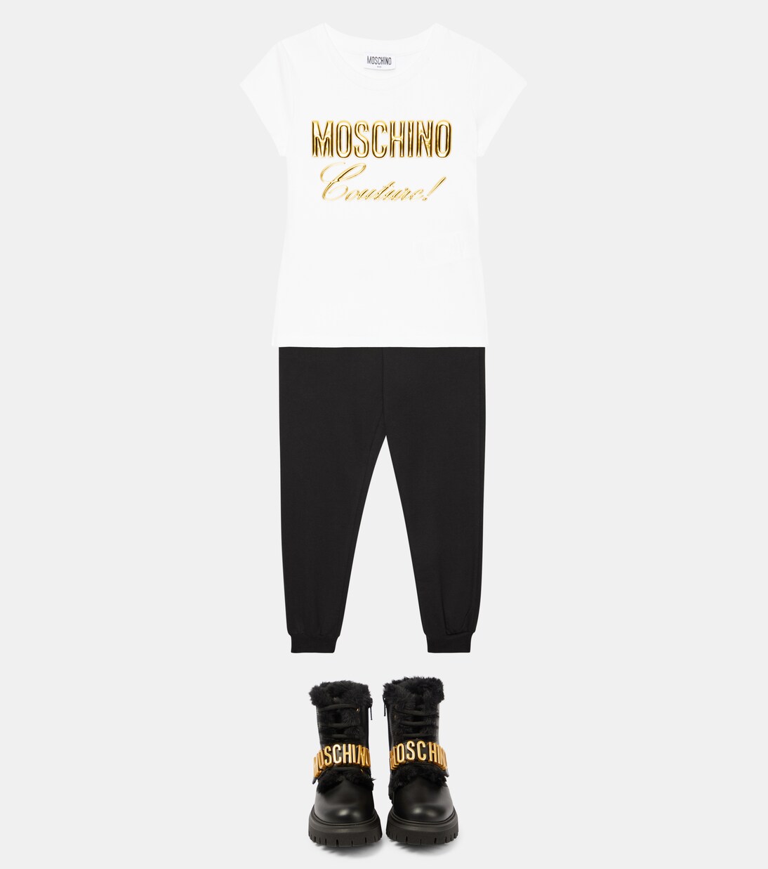 Logo cotton-blend T-shirt | Moschino Kids