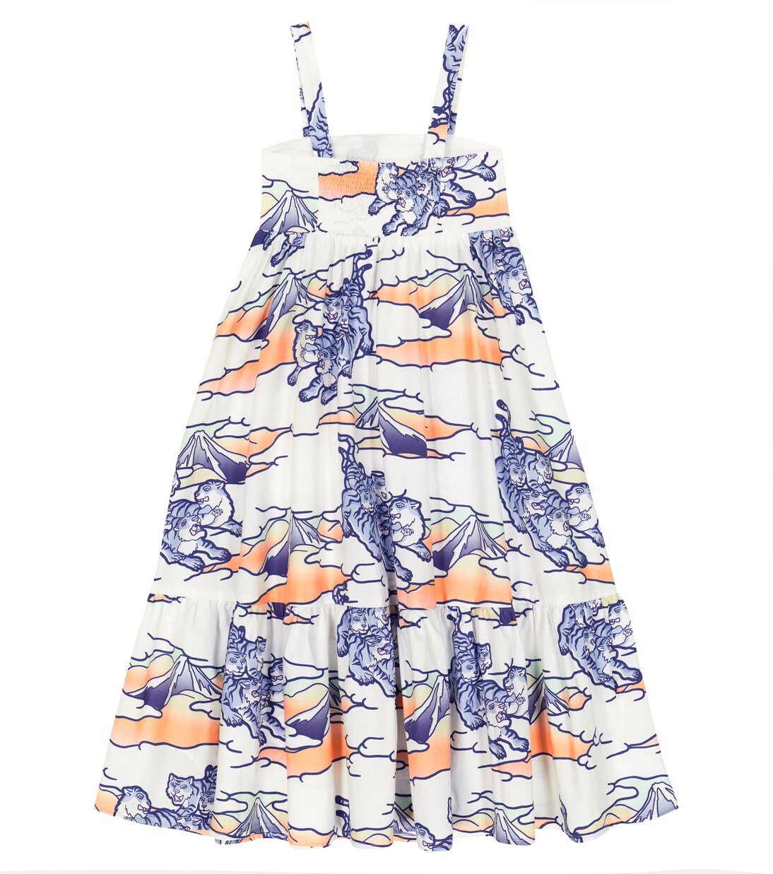 Printed cotton poplin dress | Kenzo Kids