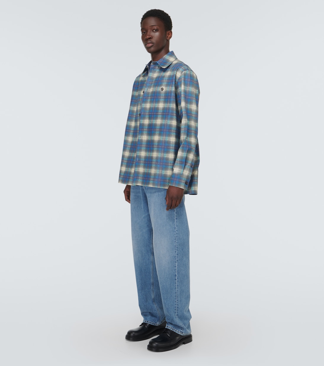 Checked leather shirt | Bottega Veneta