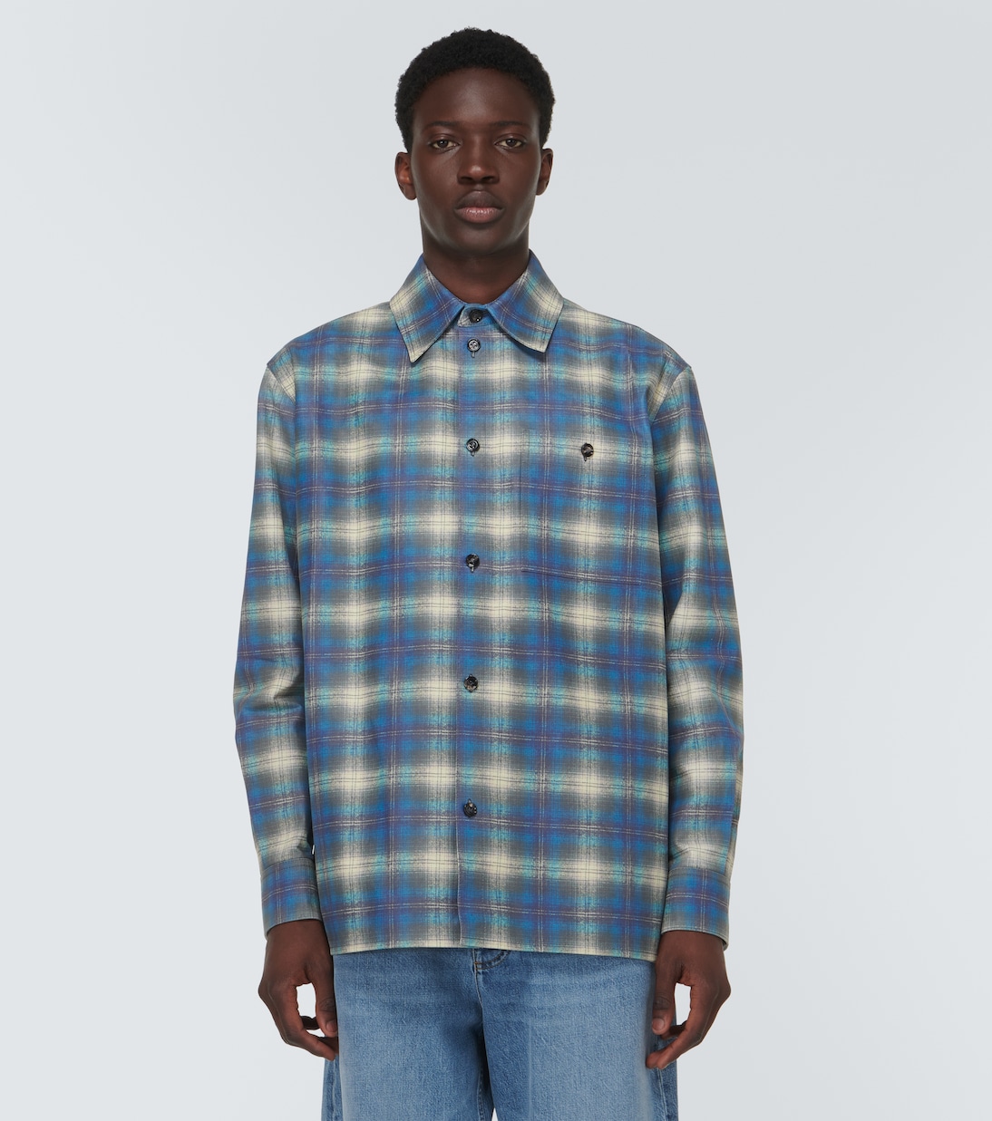 Checked leather shirt | Bottega Veneta