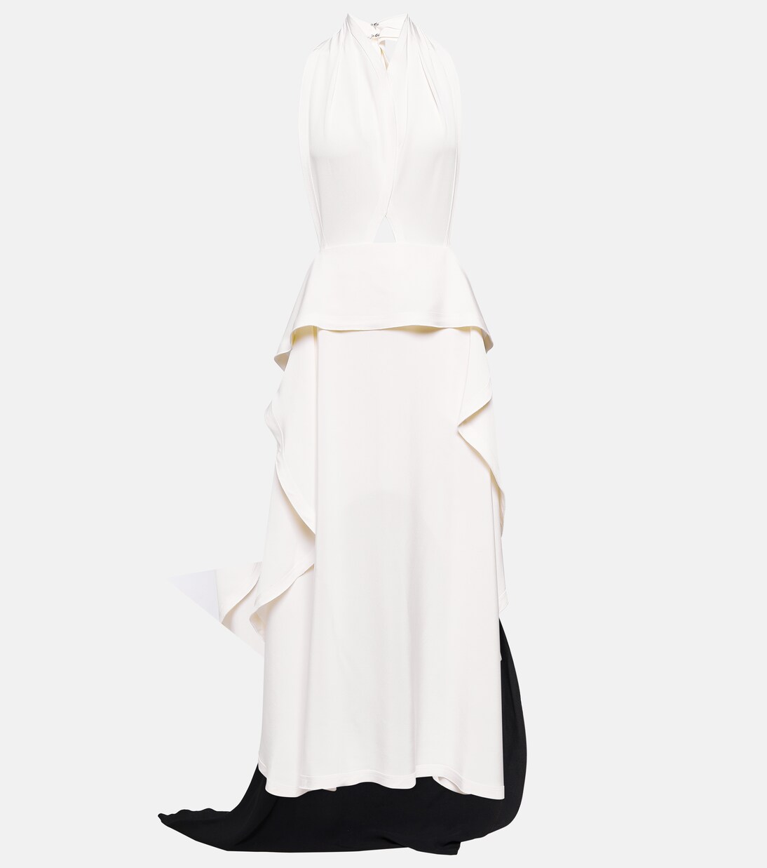 Robe longue en crêpe et satin | Victoria Beckham