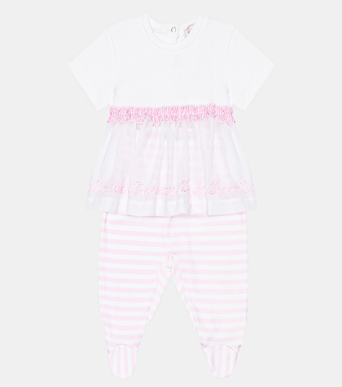 Baby cotton dress and pants set | Monnalisa
