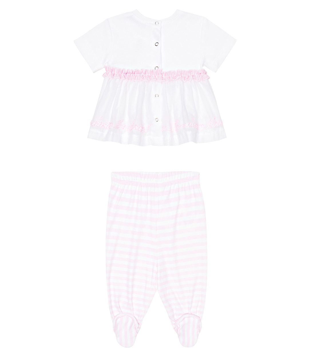 Baby cotton dress and pants set | Monnalisa