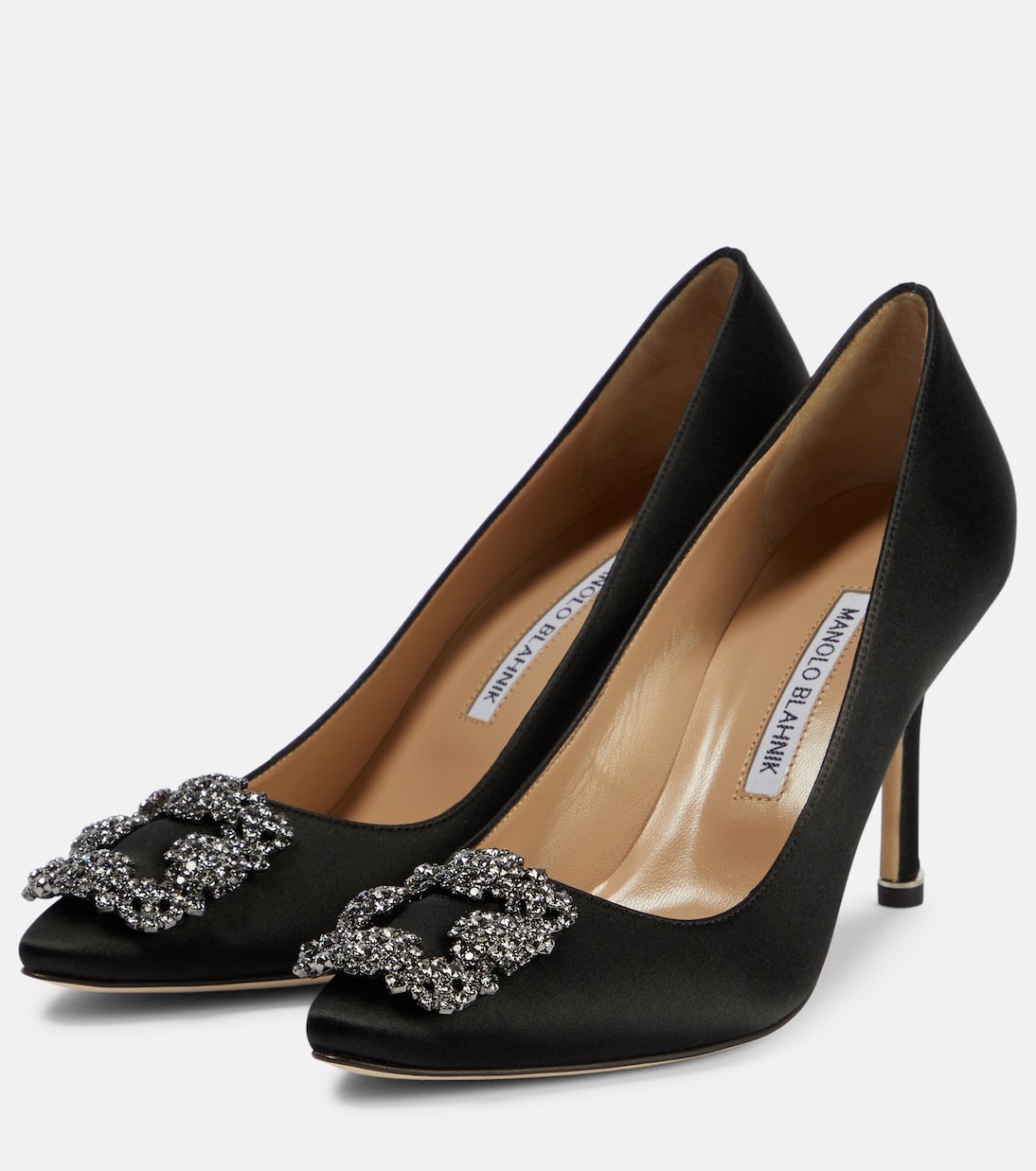 Hangisi 90 embellished satin pumps | Manolo Blahnik