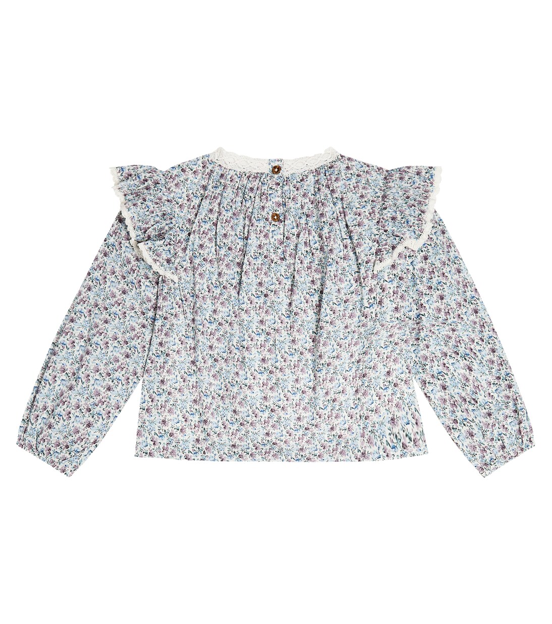 Janipa lace-trimmed floral cotton top | Louise Misha