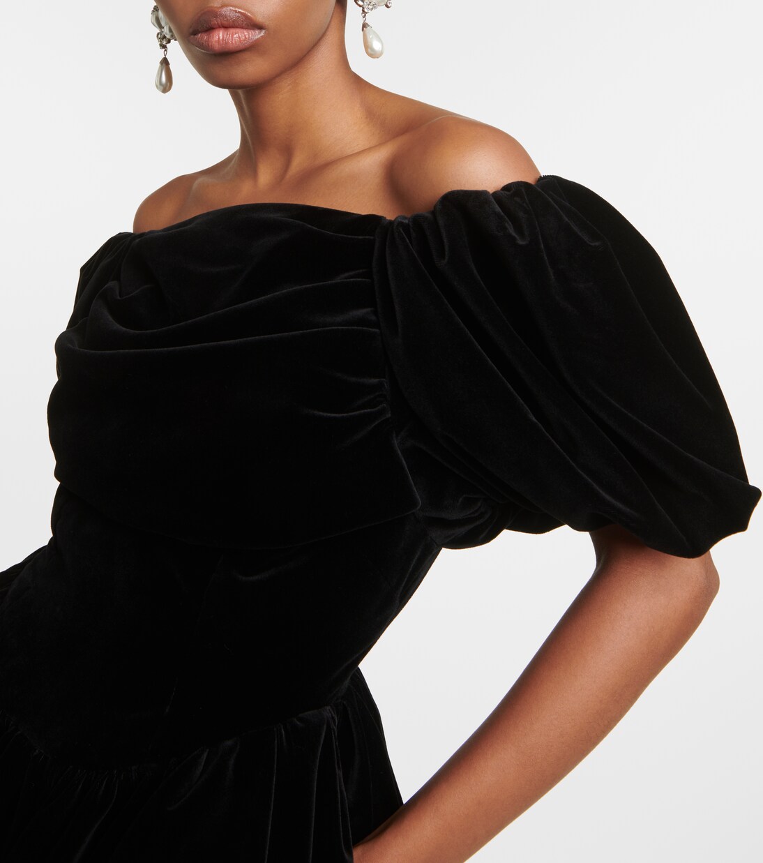 Off-shoulder velvet mini dress | Simone Rocha