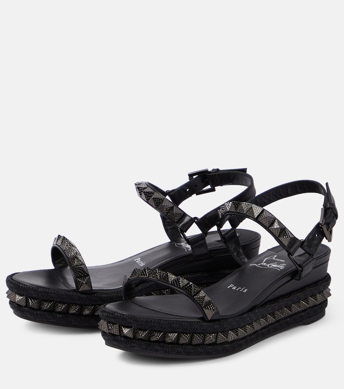 Pyra Clou leather espadrille wedges | Christian Louboutin