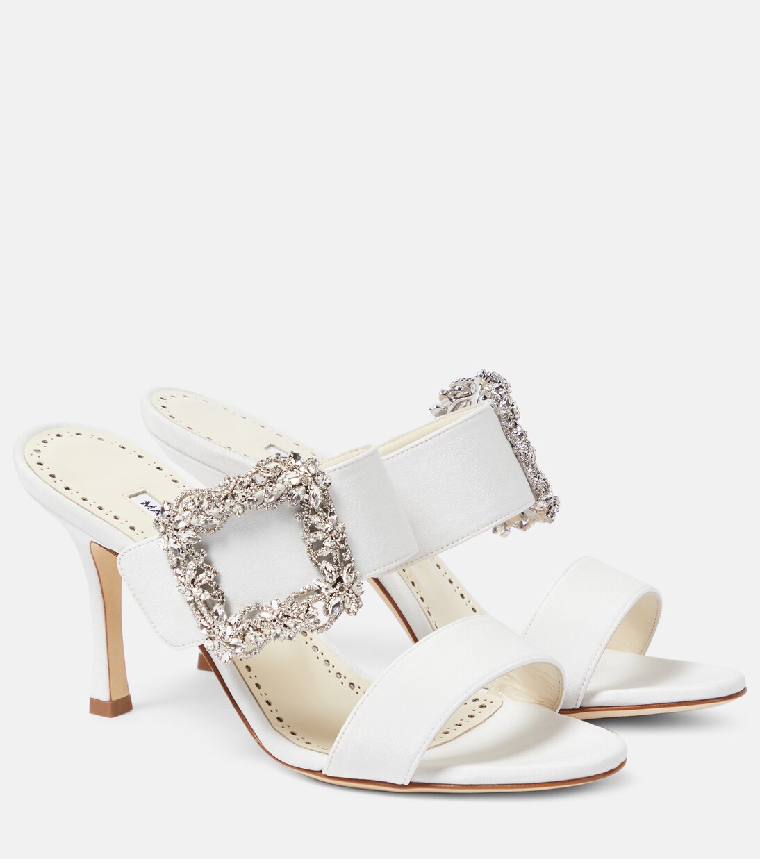 Gable Jewel crêpe de chine mules | Manolo Blahnik