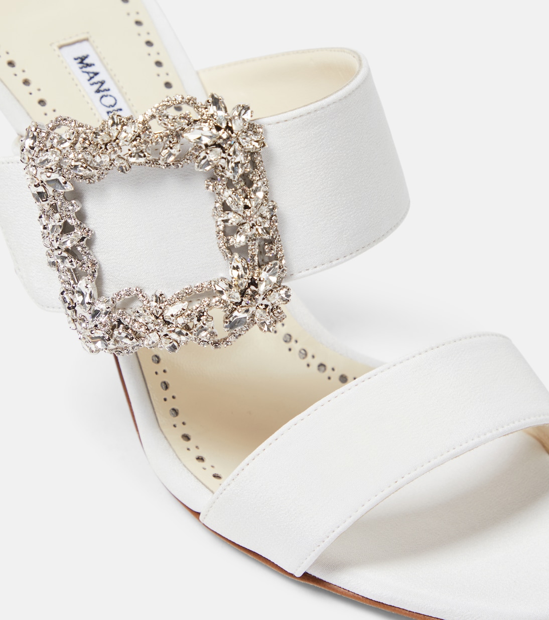 Gable Jewel crêpe de chine mules | Manolo Blahnik
