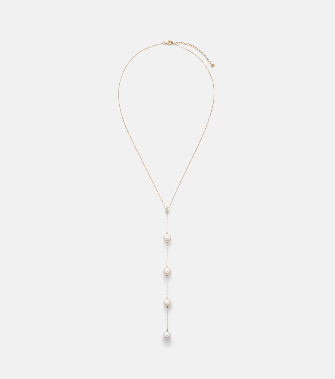 14kt gold necklace with diamonds and pearls | Mateo