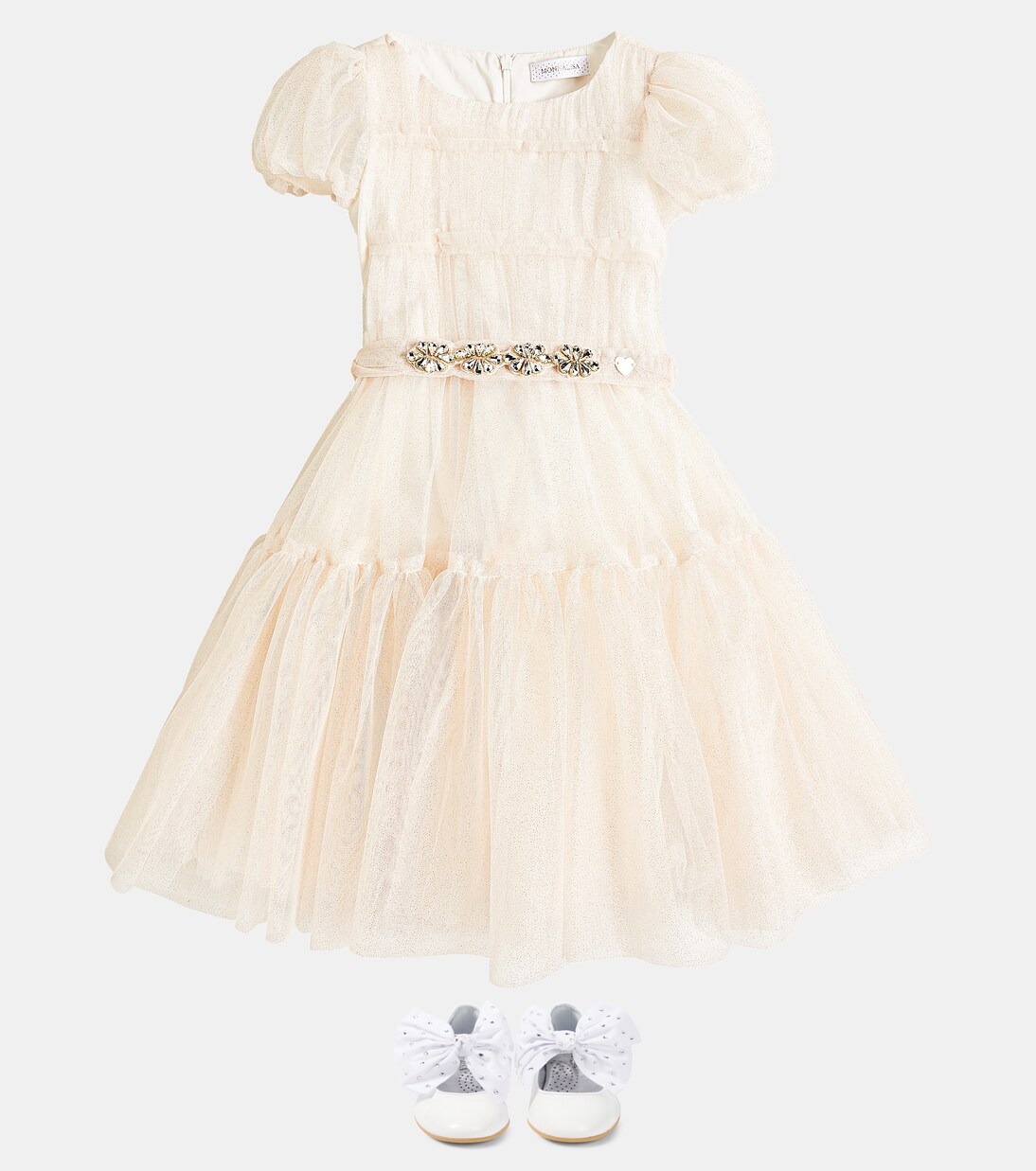Glitter tiered tulle dress | Monnalisa