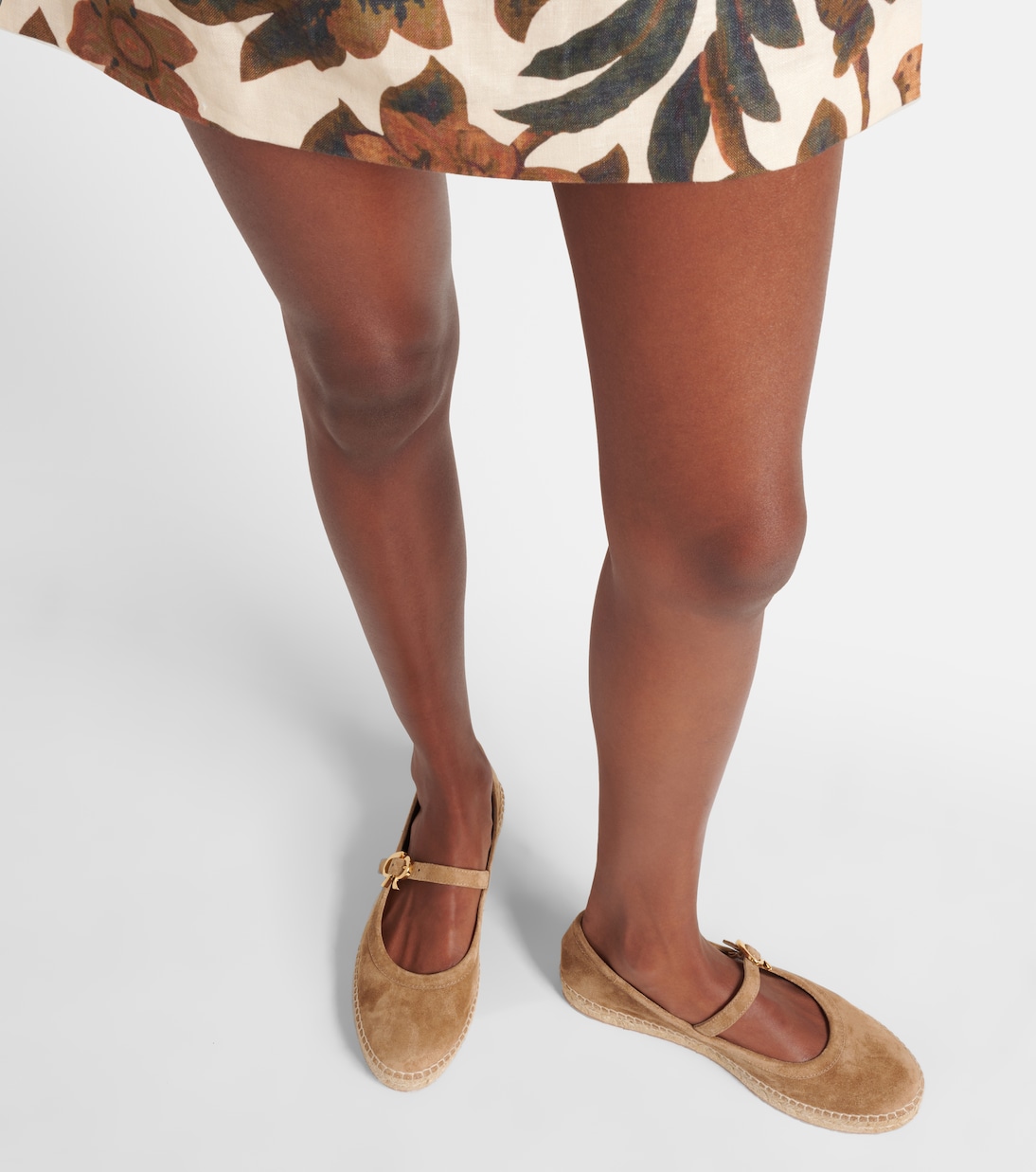 Mary-Jane-Ballerinas Elda aus Veloursleder | Gianvito Rossi