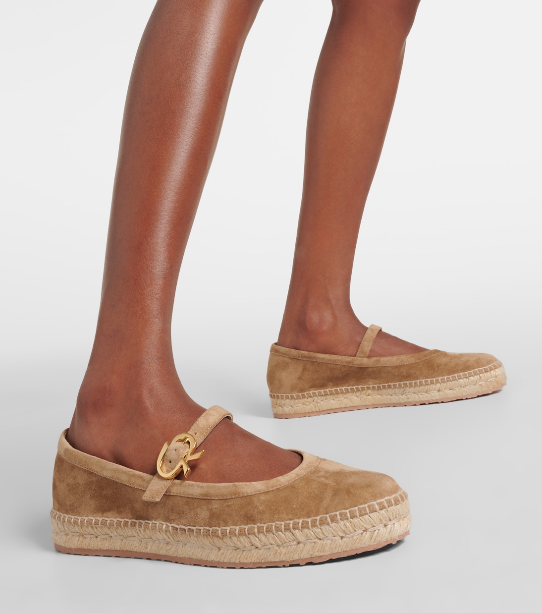 Mary-Jane-Ballerinas Elda aus Veloursleder | Gianvito Rossi