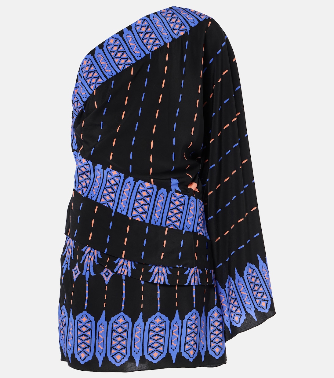 Abito corto monospalla in seta | Johanna Ortiz