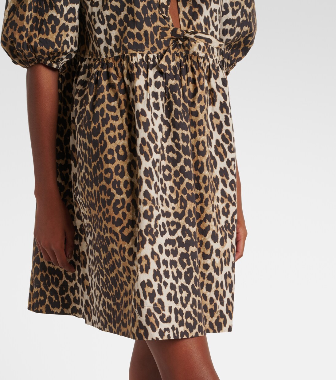 Vestido corto de algodón estampado | Ganni