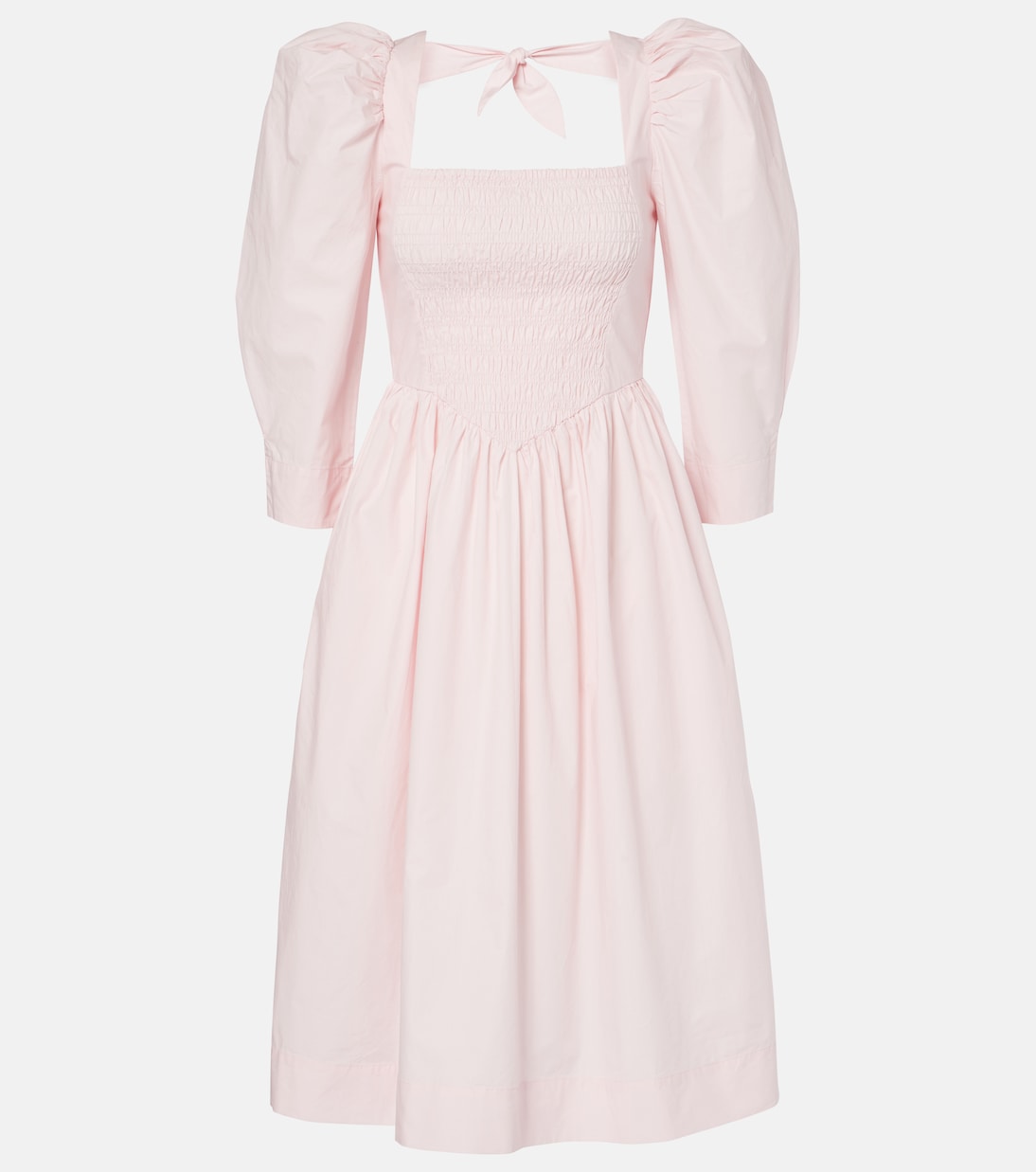 Abito midi in popeline di cotone | Ganni