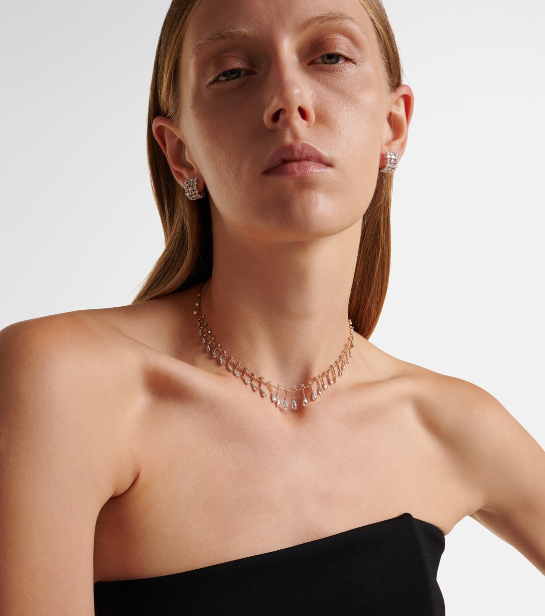 Golden Drop 18kt rose gold necklace with diamonds | Kamyen