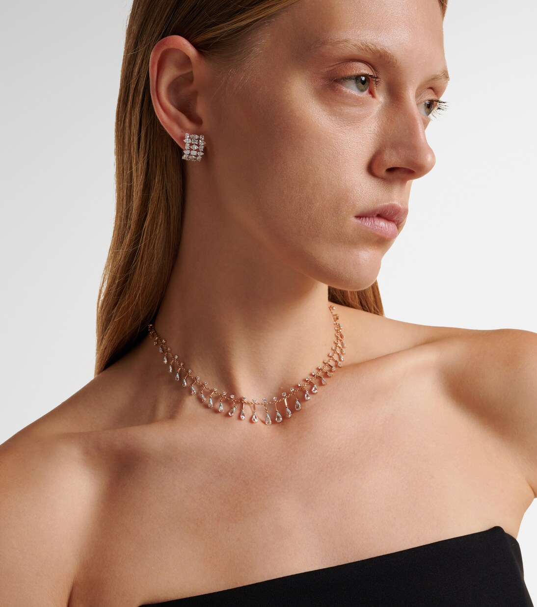 Golden Drop 18kt rose gold necklace with diamonds | Kamyen