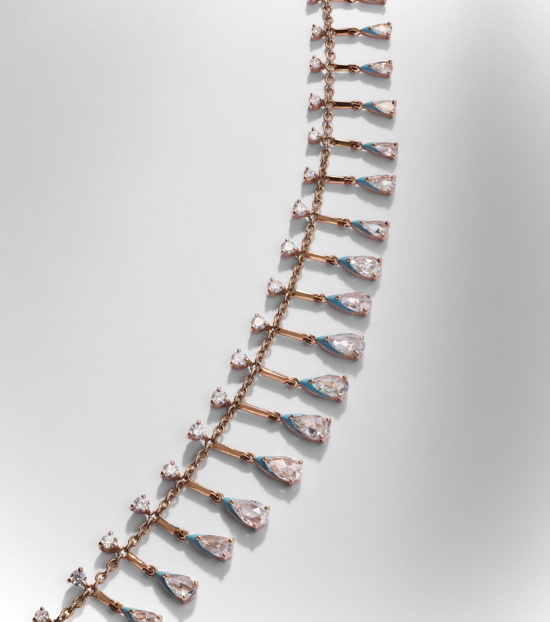 Golden Drop 18kt rose gold necklace with diamonds | Kamyen