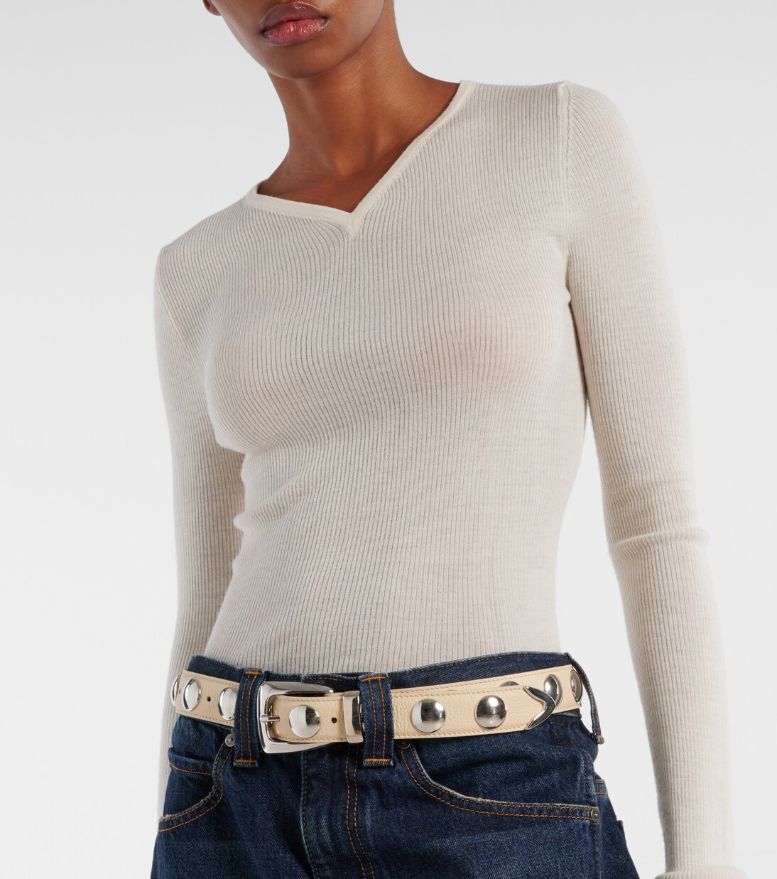 Verzierter Gürtel Benny aus Leder | Khaite