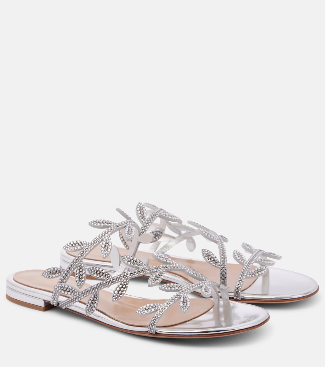 Verzierte Sandalen Flavia aus Metallic-Leder | Gianvito Rossi