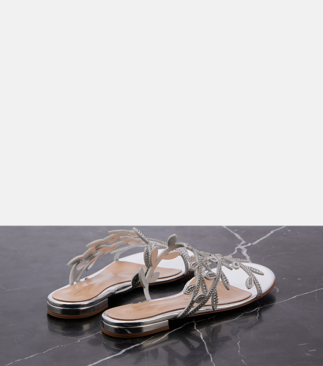 Verzierte Sandalen Flavia aus Metallic-Leder | Gianvito Rossi