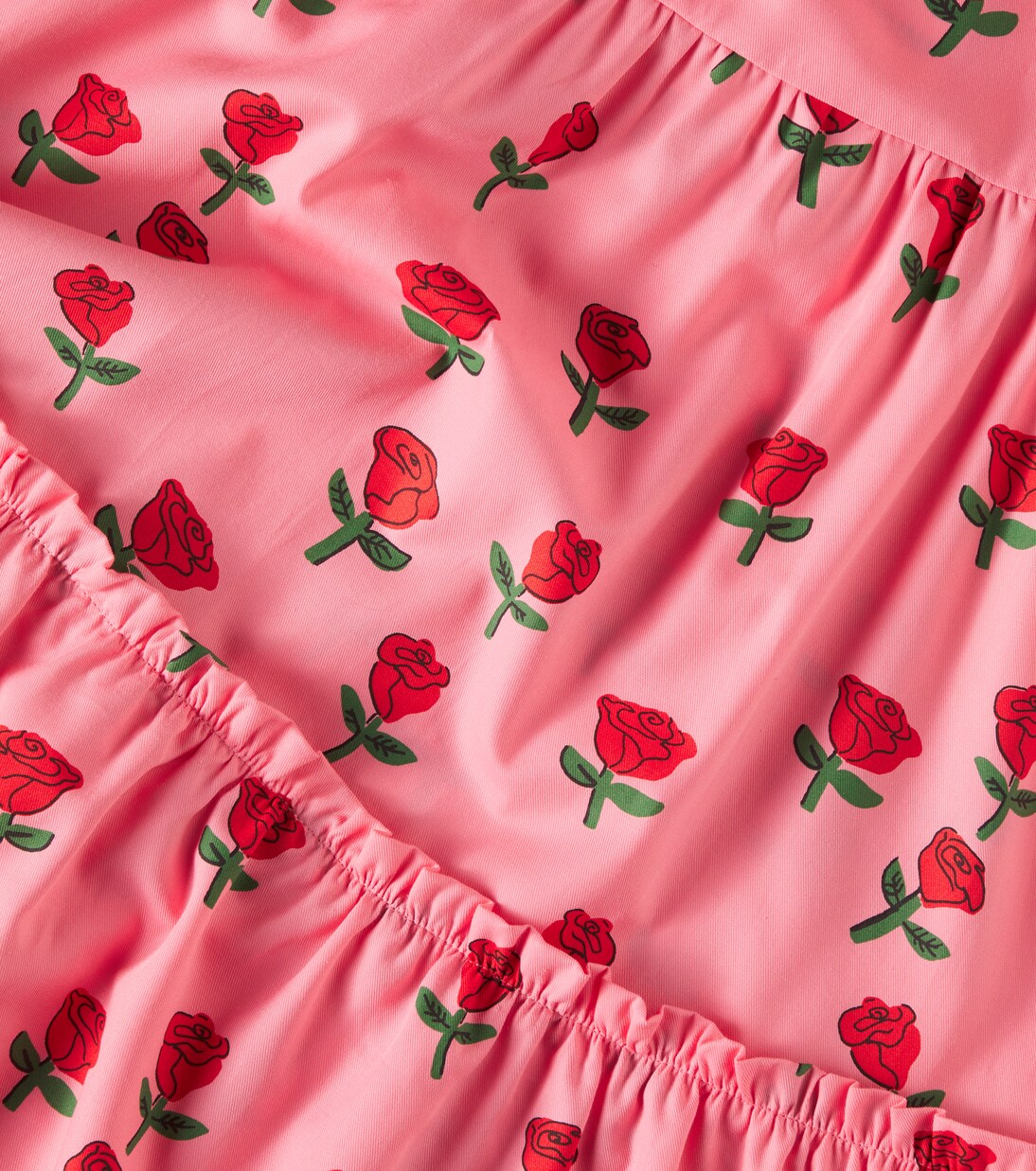 Roses puff-sleeve cotton dress | Mini Rodini