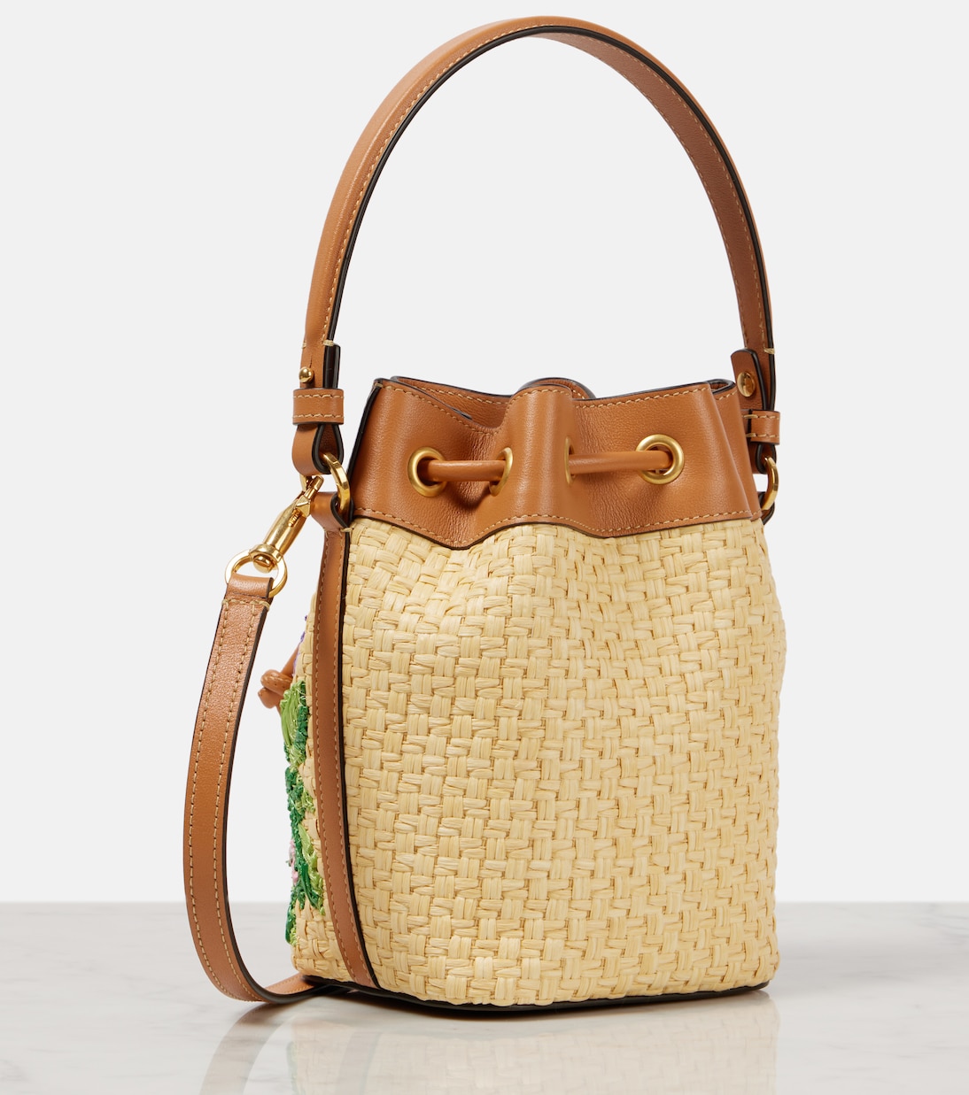 VLogo floral embroidered bucket bag | Valentino Garavani