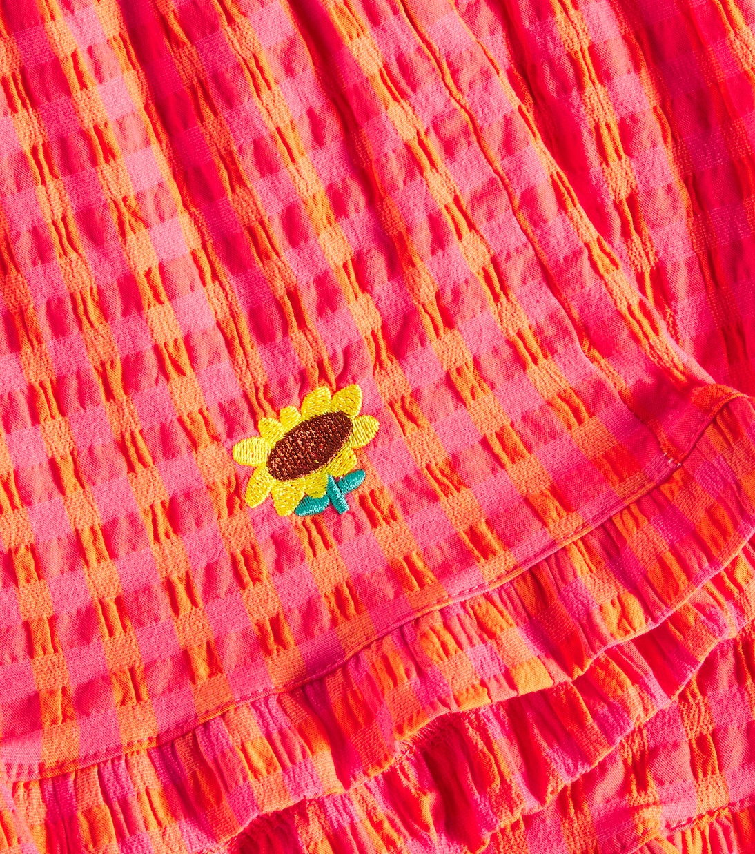 Ruffled vichy cotton-blend shorts | Bobo Choses