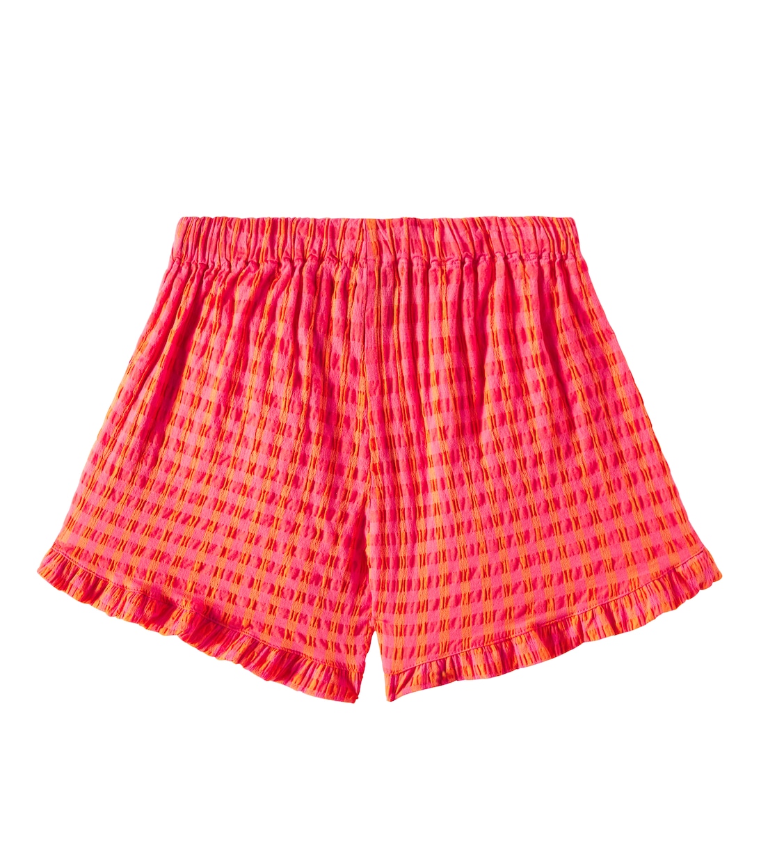 Ruffled vichy cotton-blend shorts | Bobo Choses
