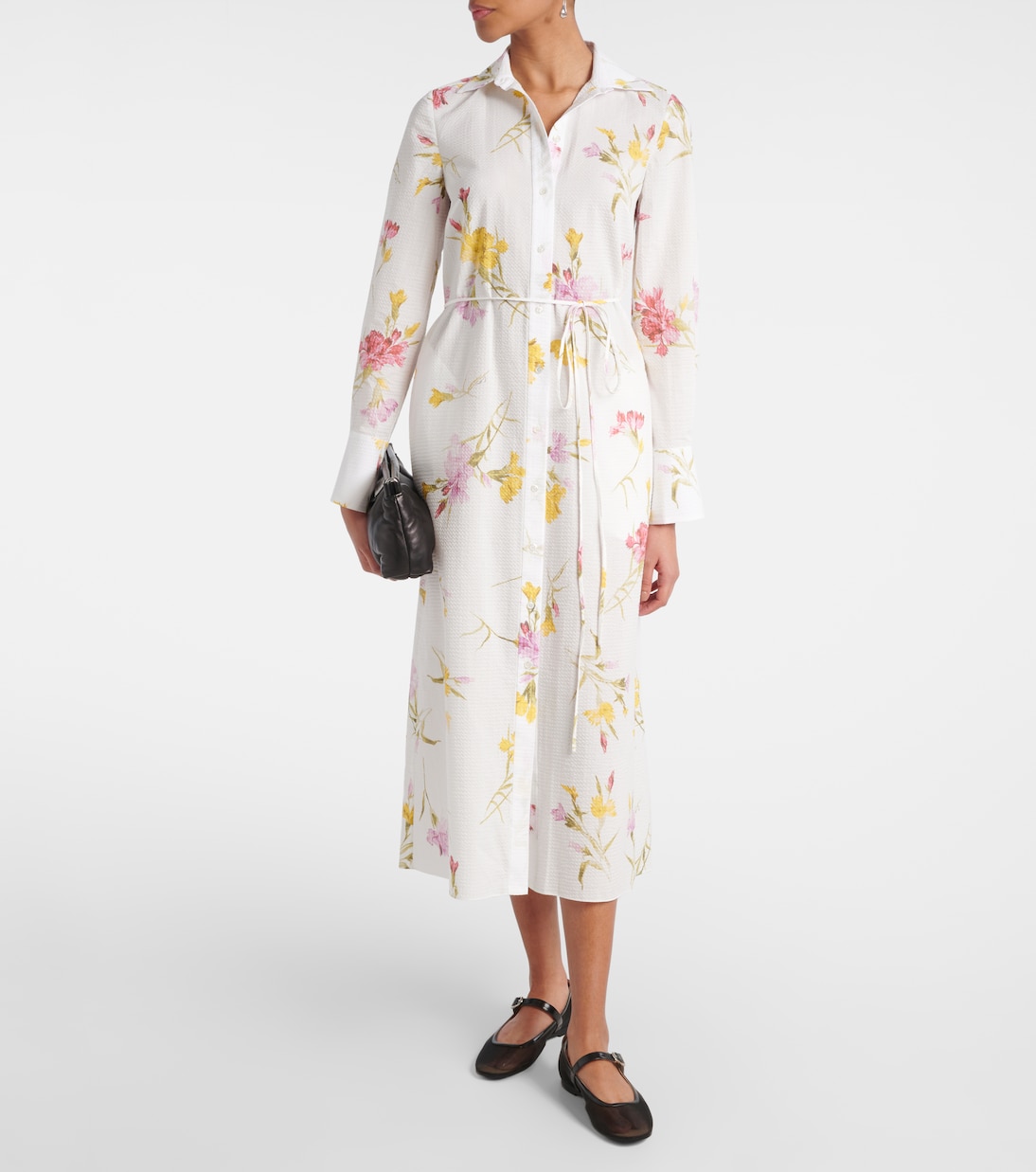 Bedrucktes Hemdblusenkleid aus Seersucker | Erdem