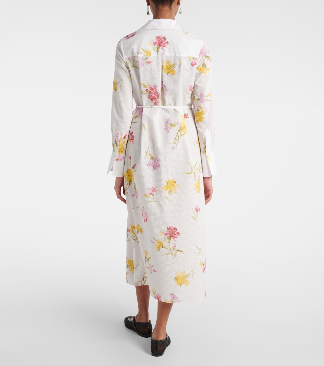 Bedrucktes Hemdblusenkleid aus Seersucker | Erdem