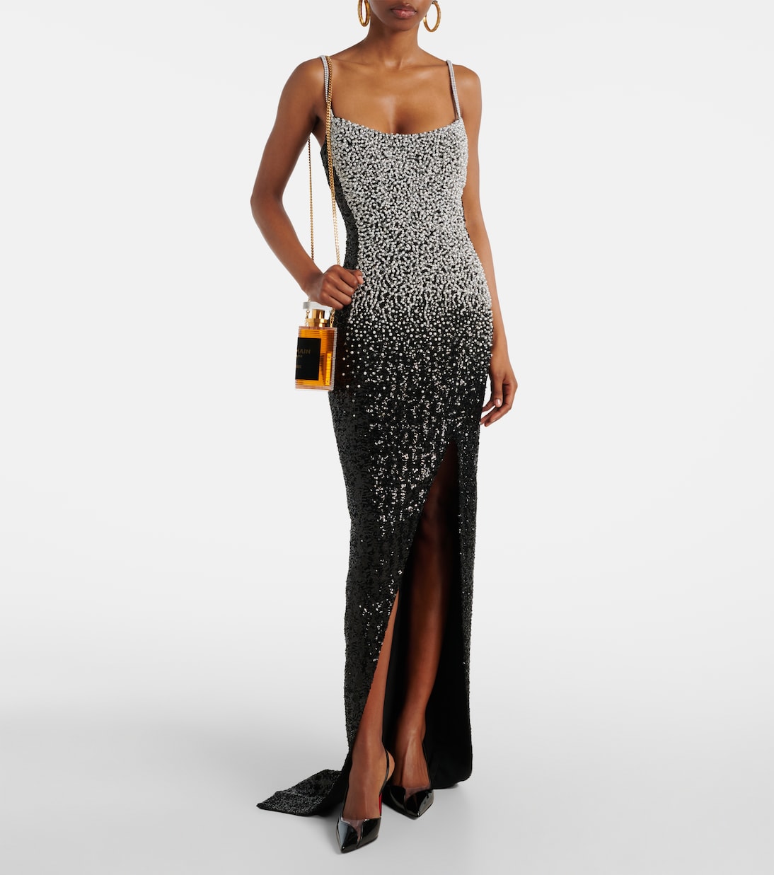 Verzierte Robe aus Crêpe  | Balmain