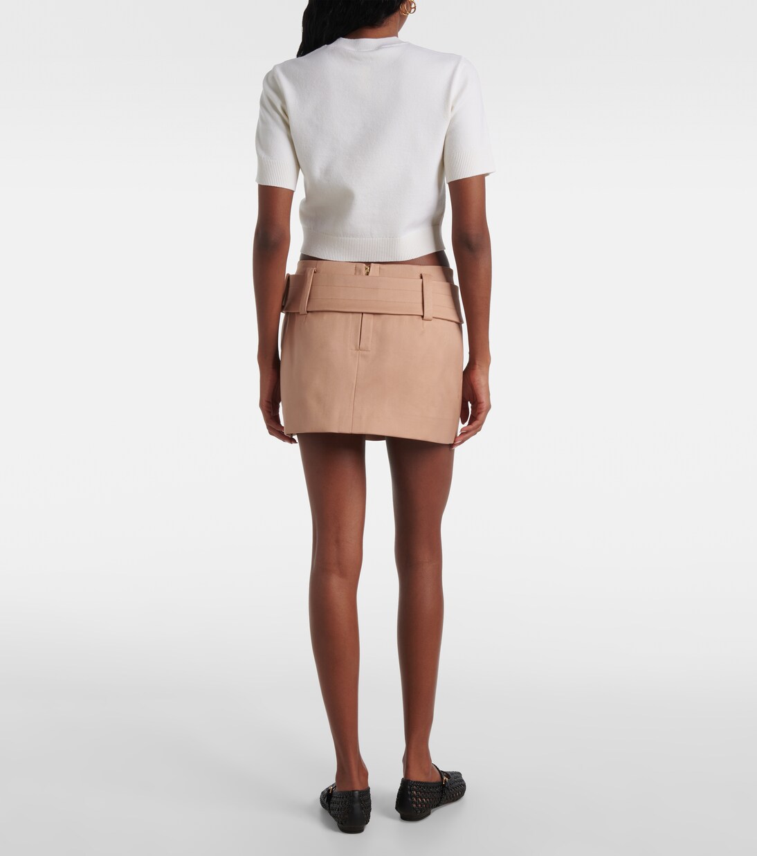 Top raccourci en laine mélangée à logo | Patou