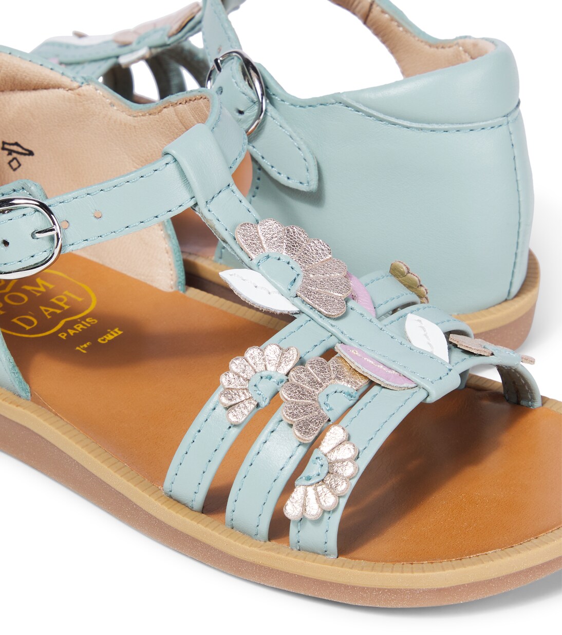 Sandalias Poppy de piel con apliques | Pom d'Api