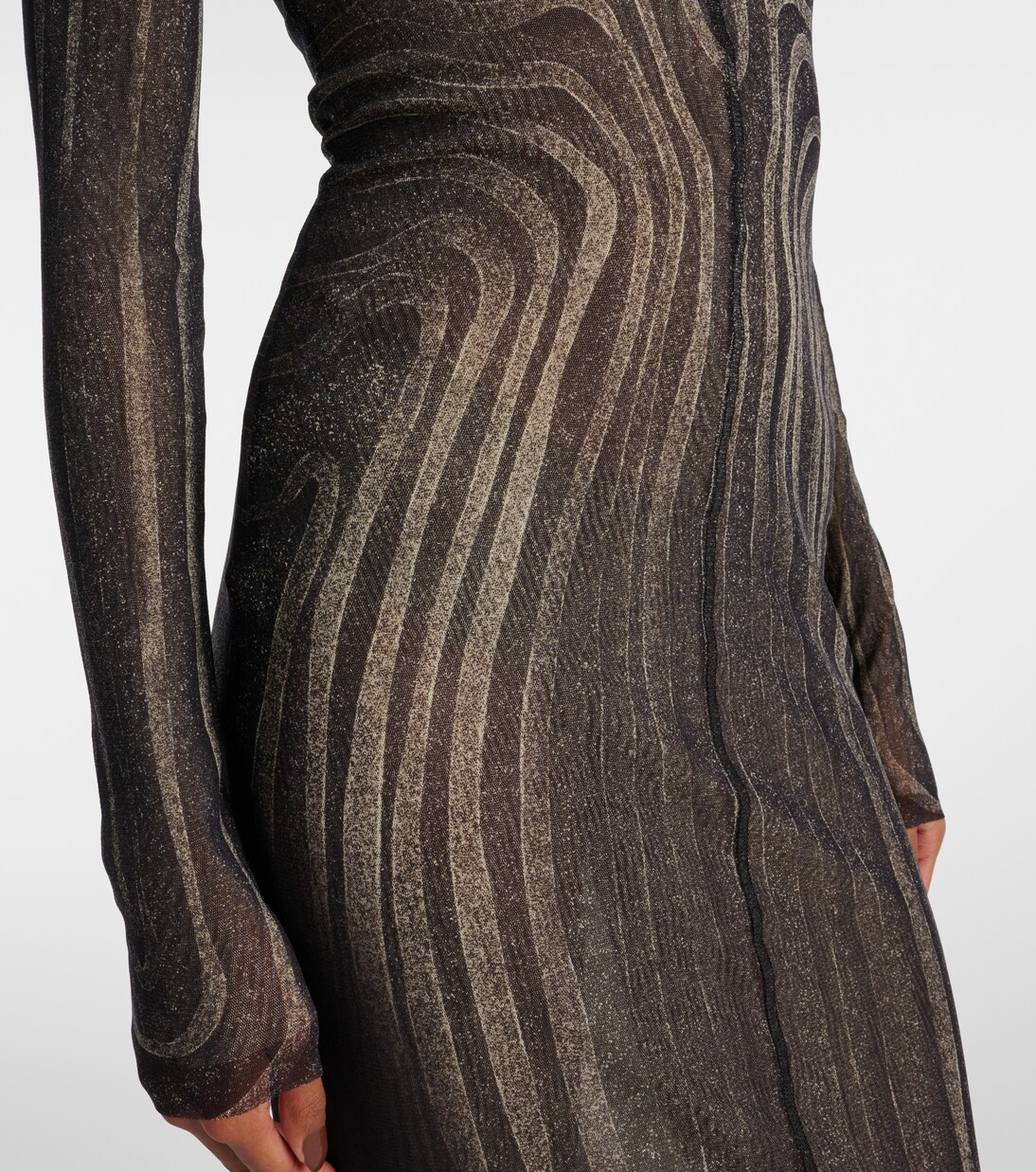 Robe longue Spiral en résille | Jean Paul Gaultier