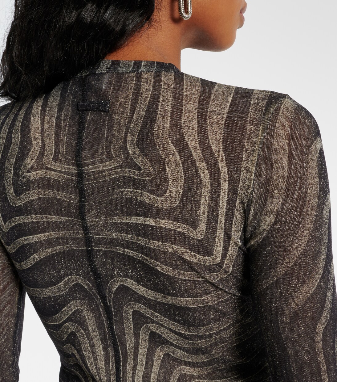 Robe longue Spiral en résille | Jean Paul Gaultier