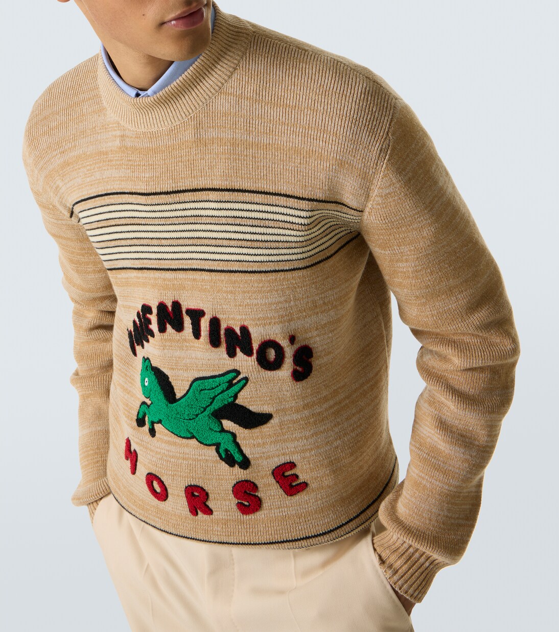 Pullover in lana e cotone con logo | Valentino