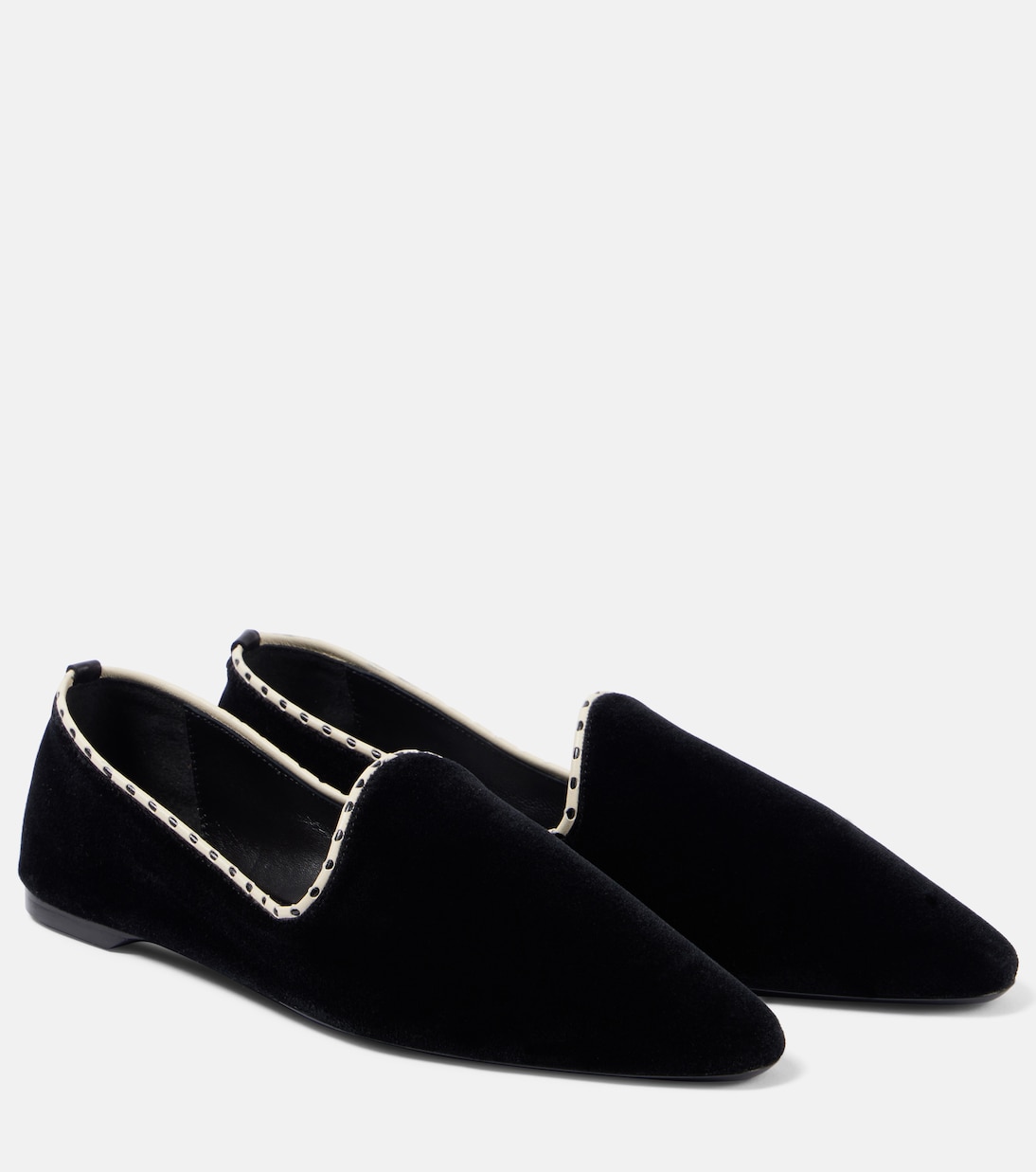 Slip-Ons aus Samt mit Leder | Toteme