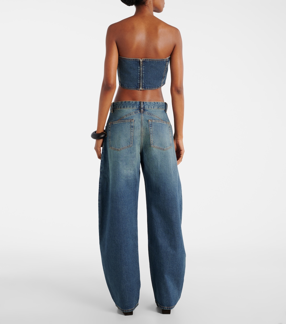Bustier-Top aus Denim | Alaïa