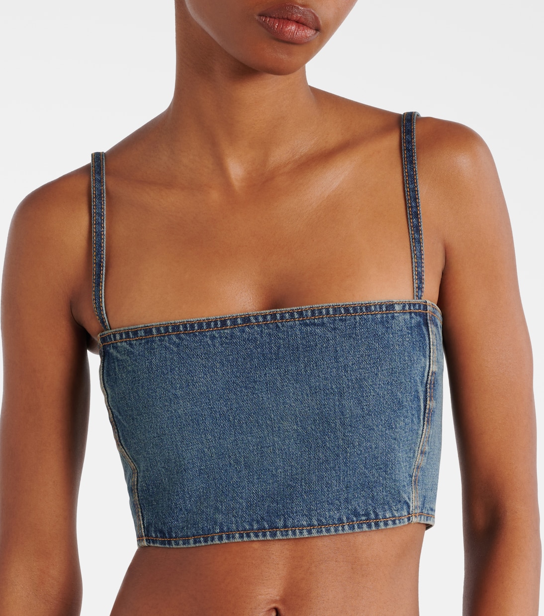 Bustier-Top aus Denim | Alaïa