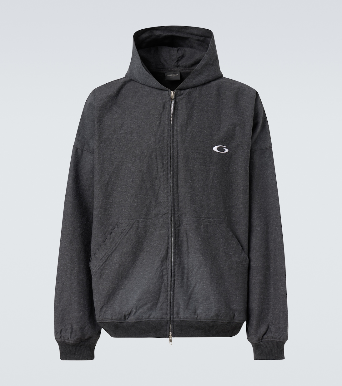 Trompe l-œil denim hoodie | Balenciaga