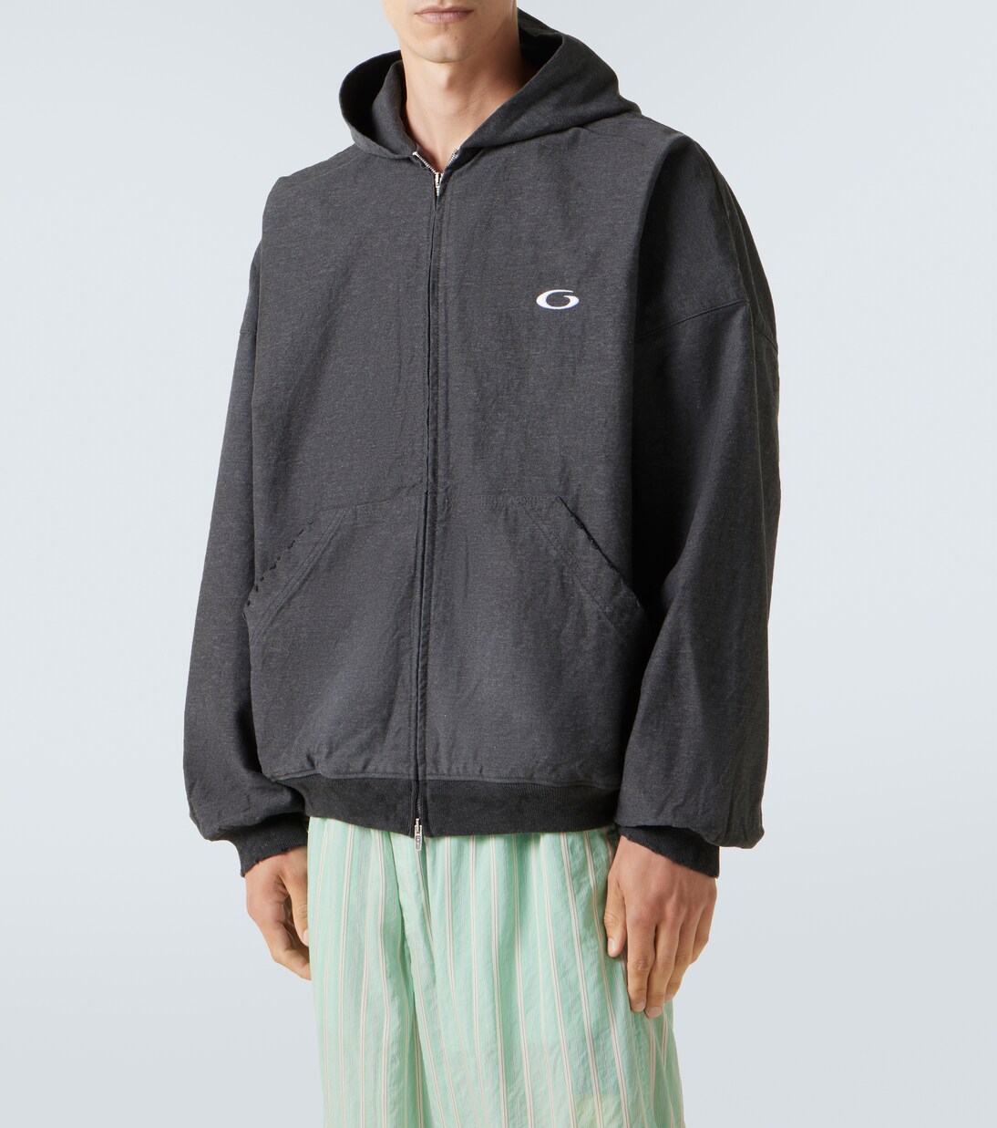 Trompe l-œil denim hoodie | Balenciaga