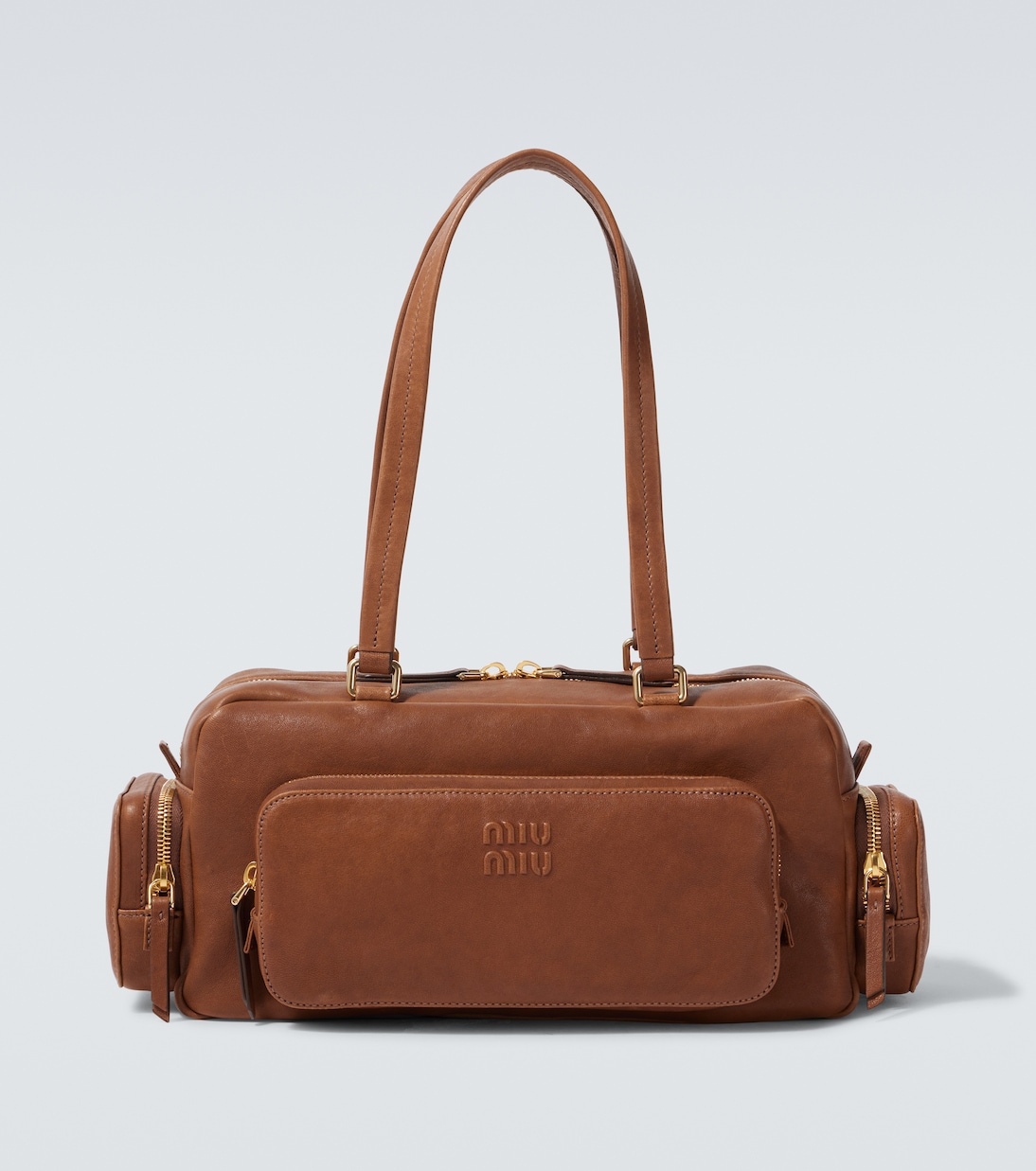 Pocket leather tote bag | Miu Miu