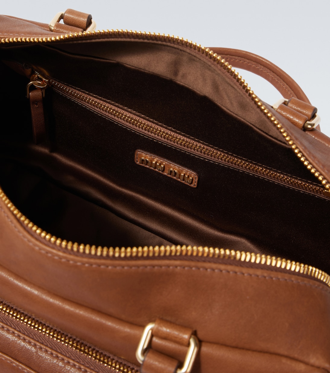 Pocket leather tote bag | Miu Miu