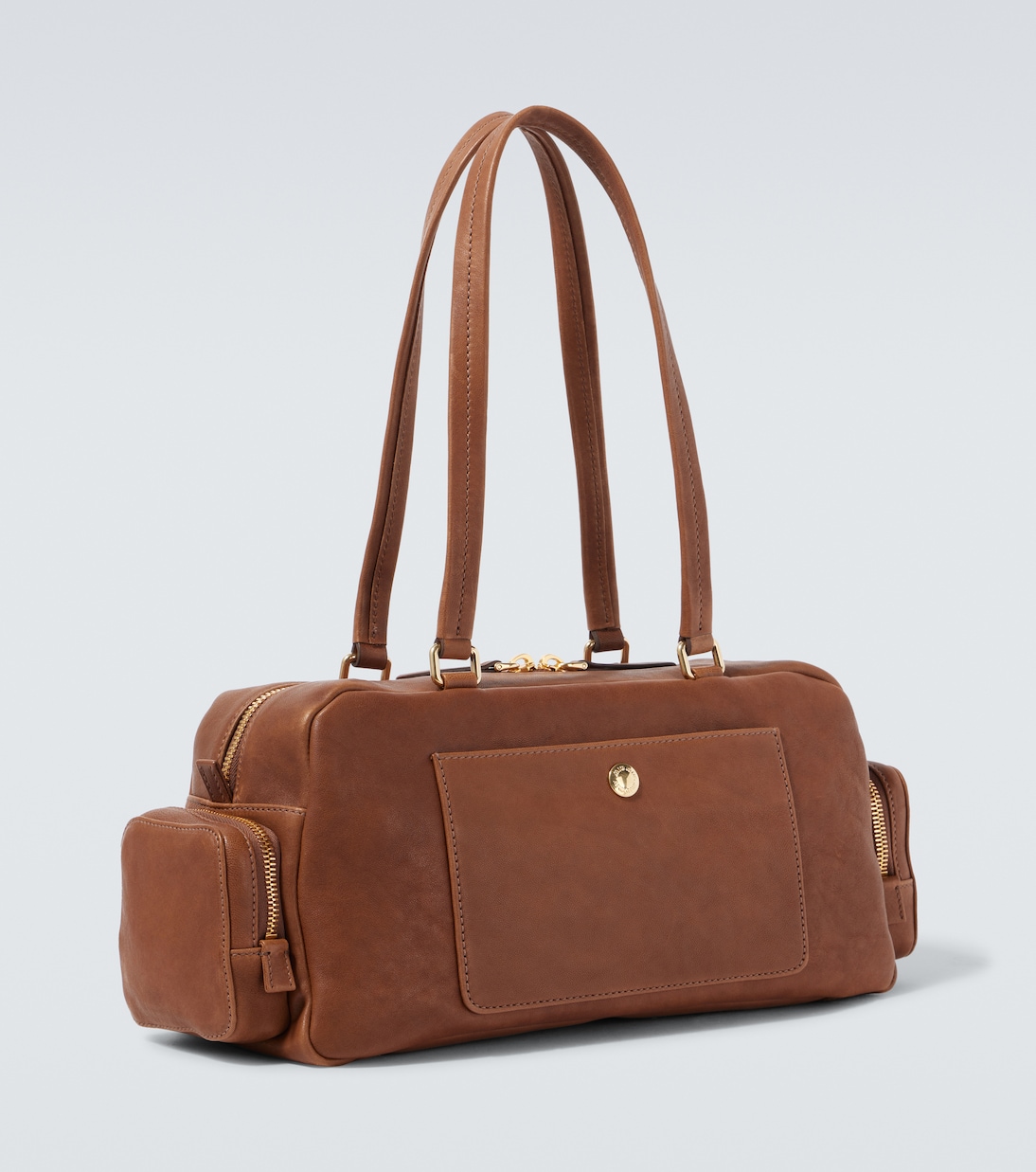 Pocket leather tote bag | Miu Miu