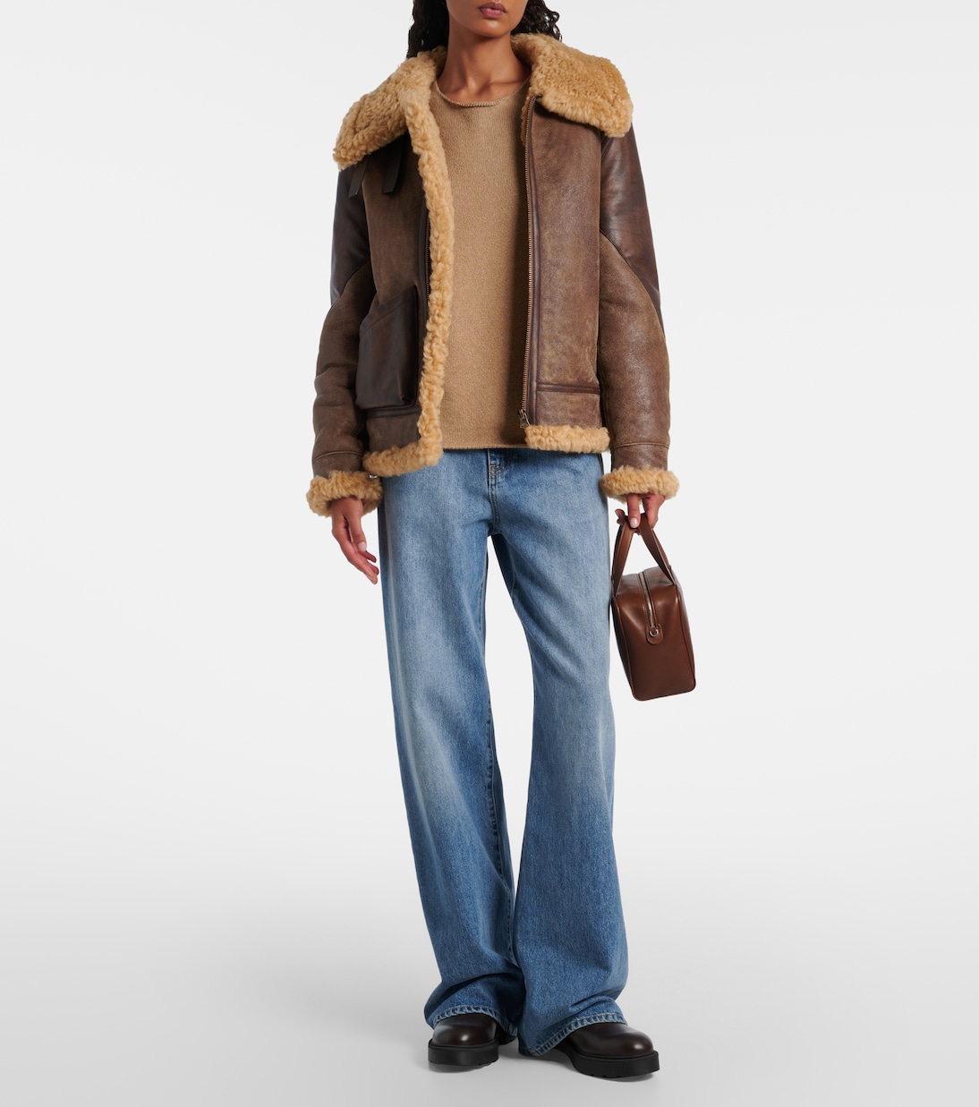 Lederjacke mit Shearling | Ralph Lauren Collection